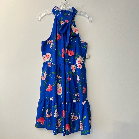 Eliza J Bare Shoulder High Neck Floral Summer Dress - Picture 2 of 9